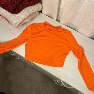 Orange Long sleeved crop top
